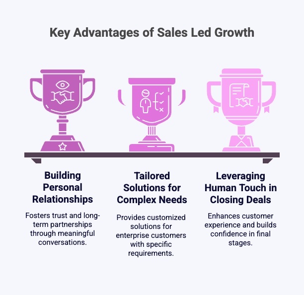 Infographic of Advantages of Sales Led Growth
