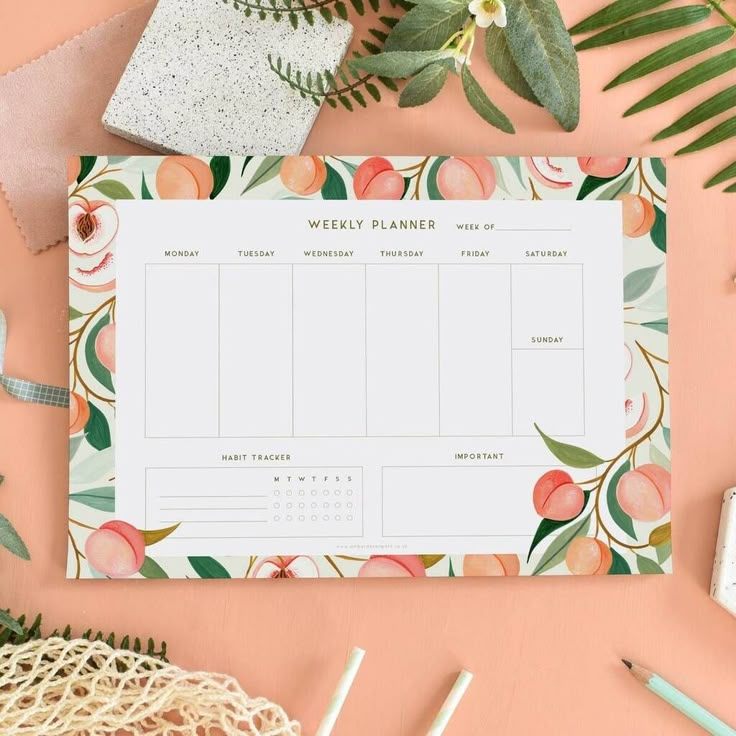Weekly planner with aesthetic borders
