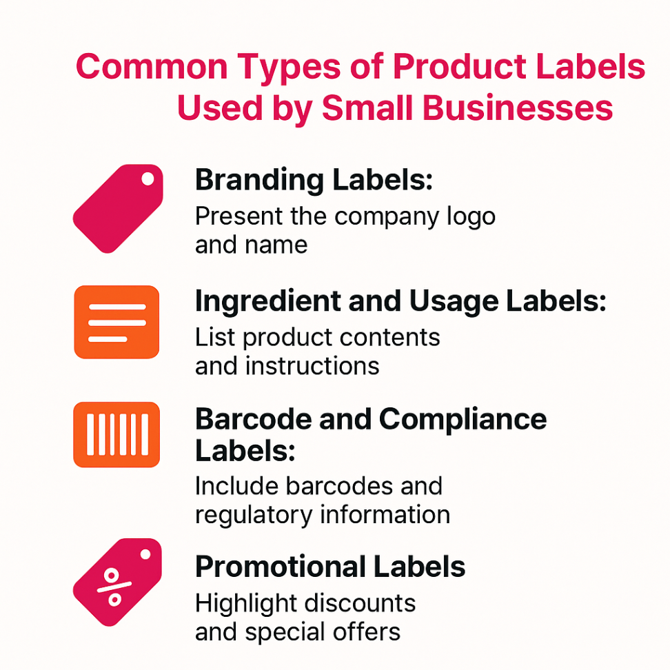 infographic showcasing common types of product labels