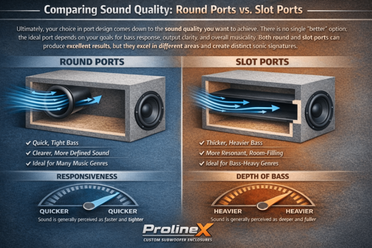 Comparing Sound Quality: Round Ports vs. Slot Ports Comparing Sound Quality: Round Ports vs. Slot Ports