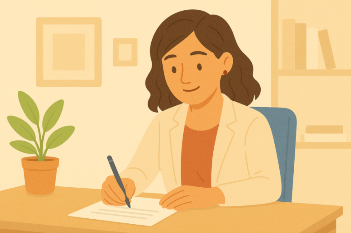Behaviour support practitioner developing a personalised NDIS plan for a child in therapy.