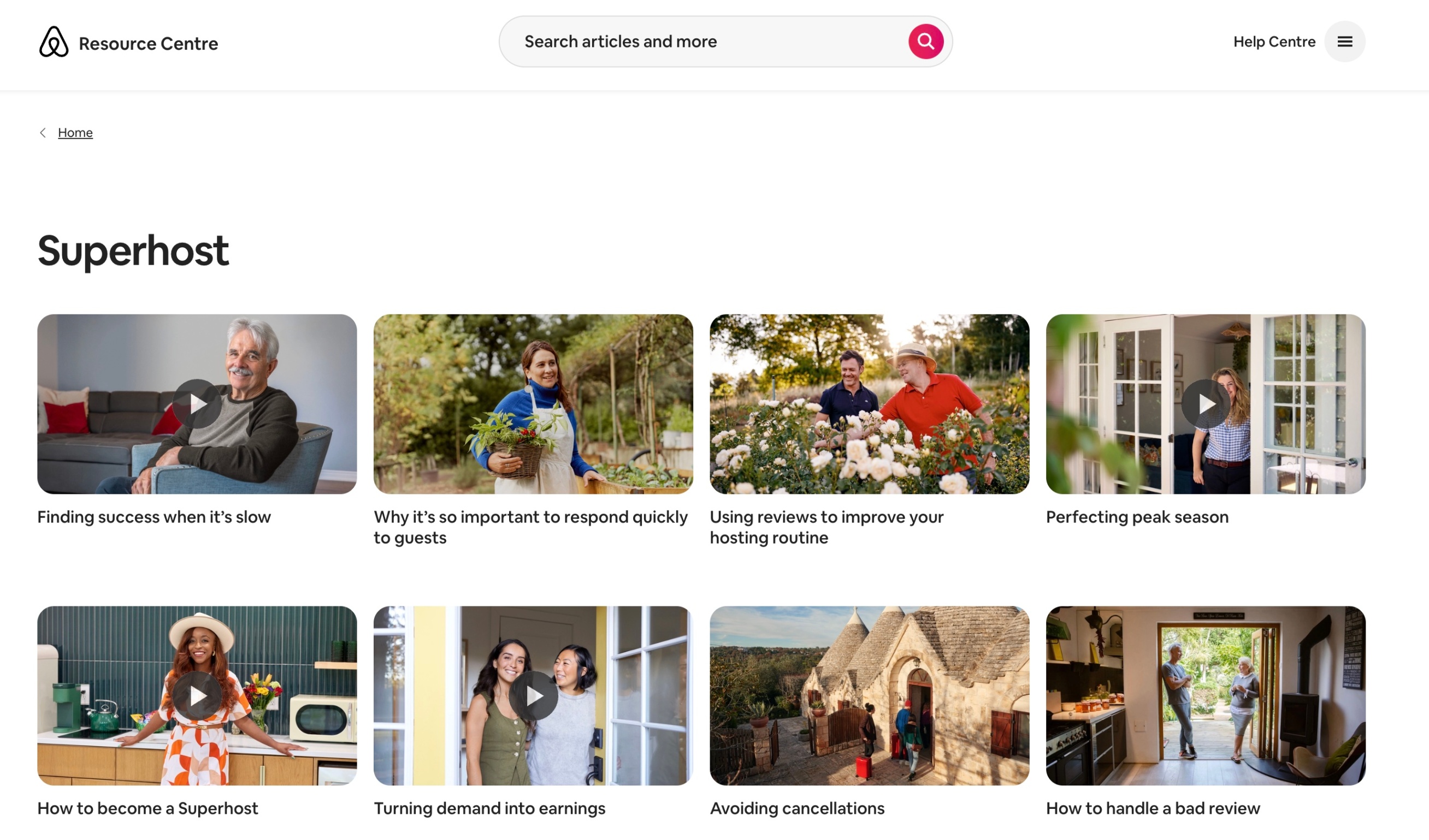 Screenshot of Airbnb homepage