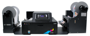 L901 with optional label unwinder and rewinder shown and sold in Canada