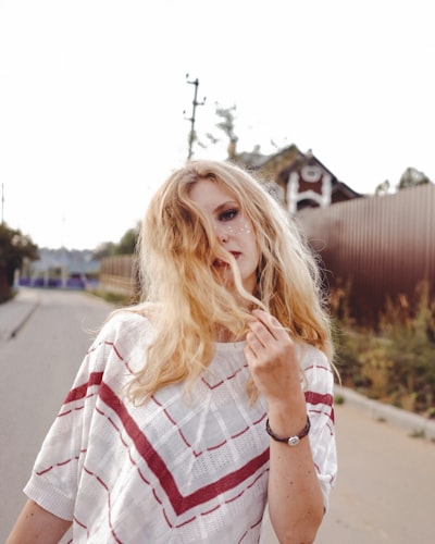 a woman with damaged hair