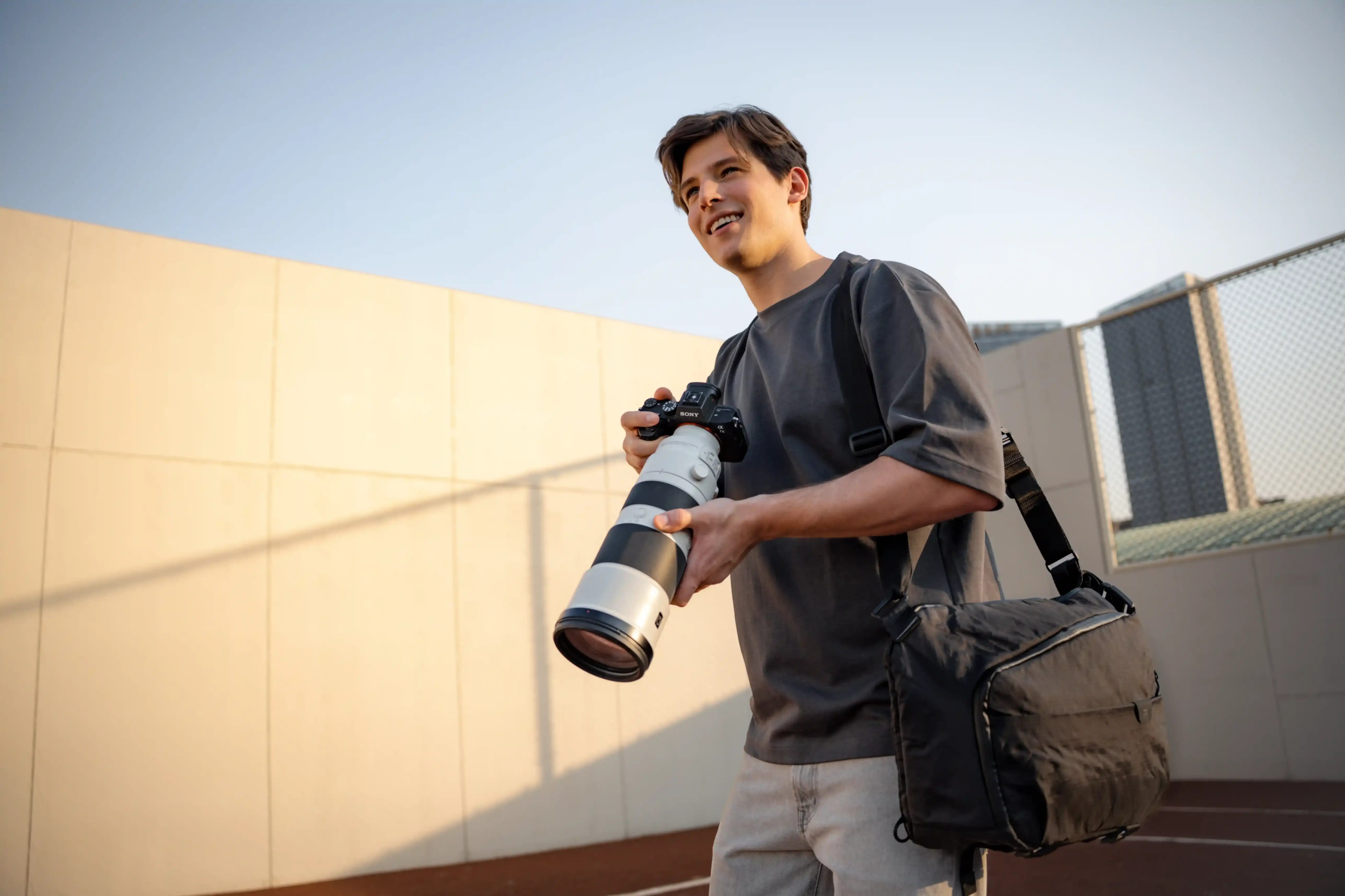 camera and laptop cross body bag