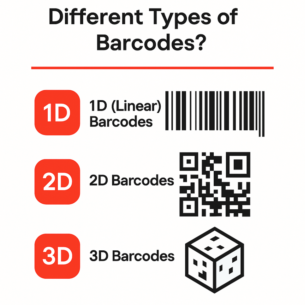 Infographic showcasing different types of barcodes