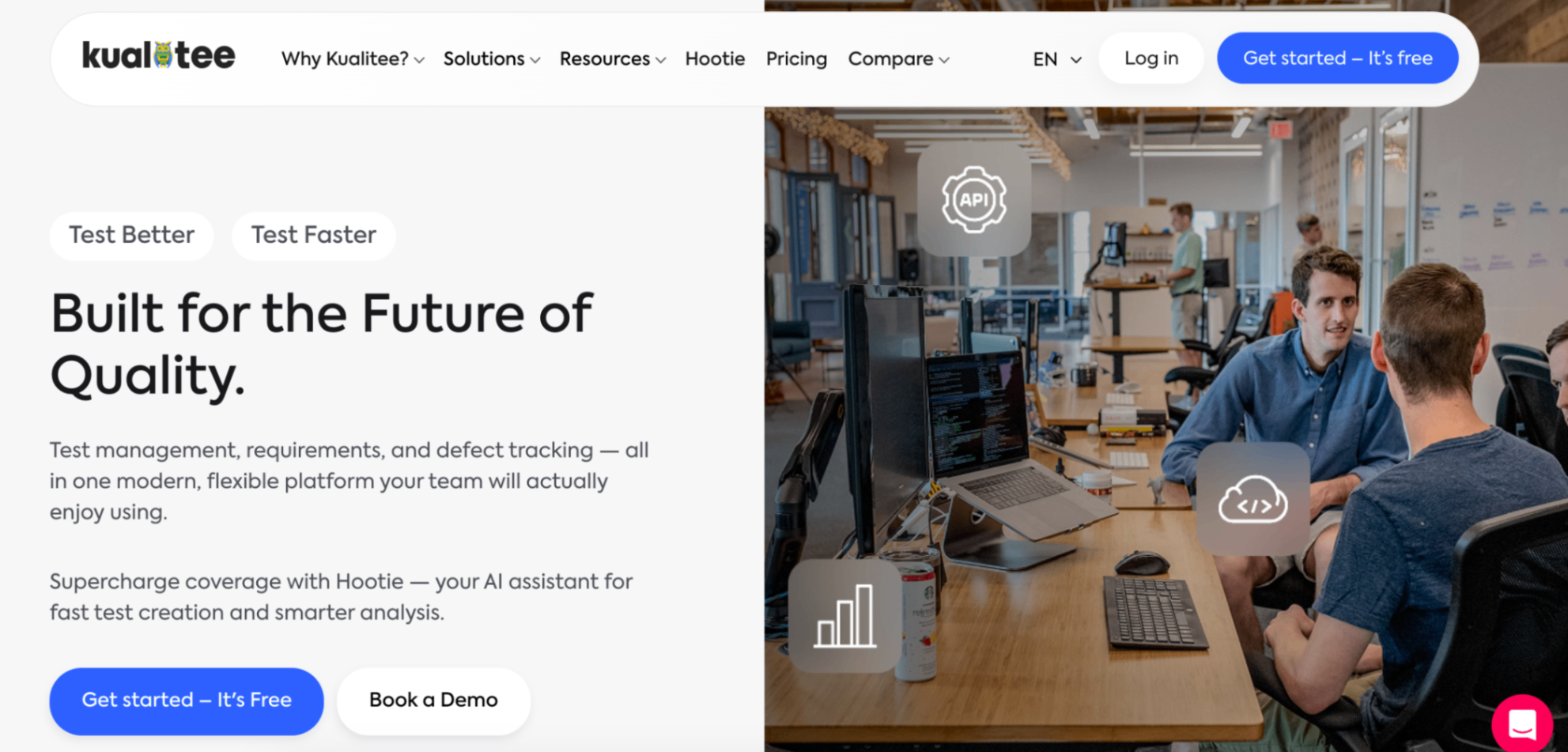 Kualitee QA tool dashboard and test plan tab