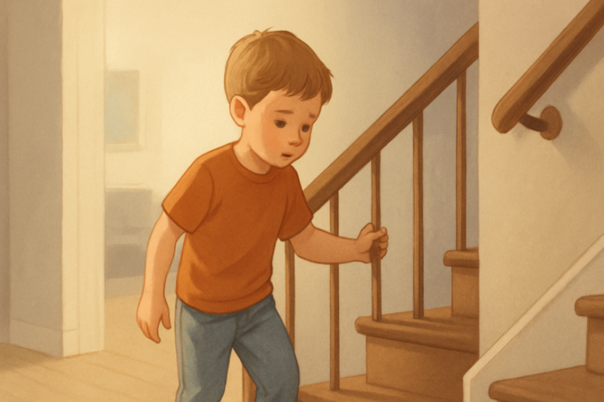Child showing signs of emotional distress — a possible cue for positive behaviour support intervention.