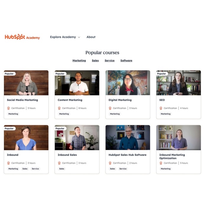 Courses offered by HubSpot
