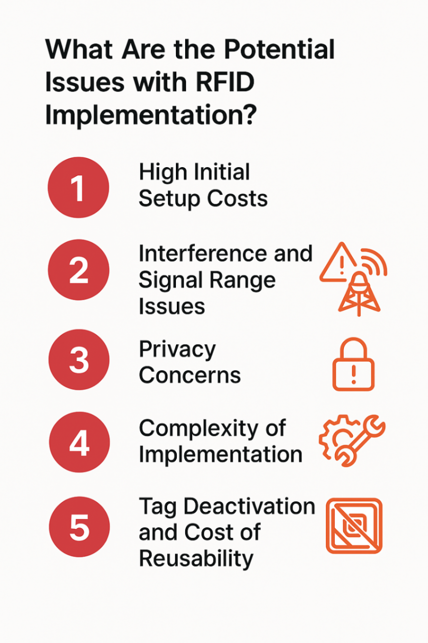 Infographic showcasing potential issues with RFID