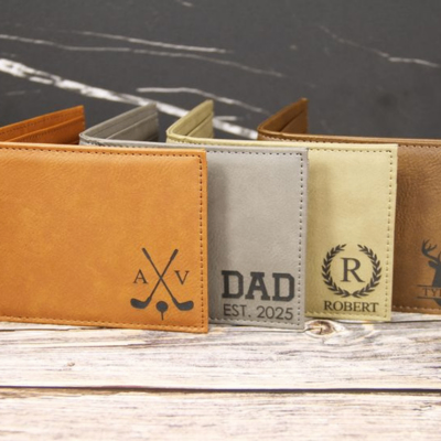 Personalized Leather Wallet with Engraving