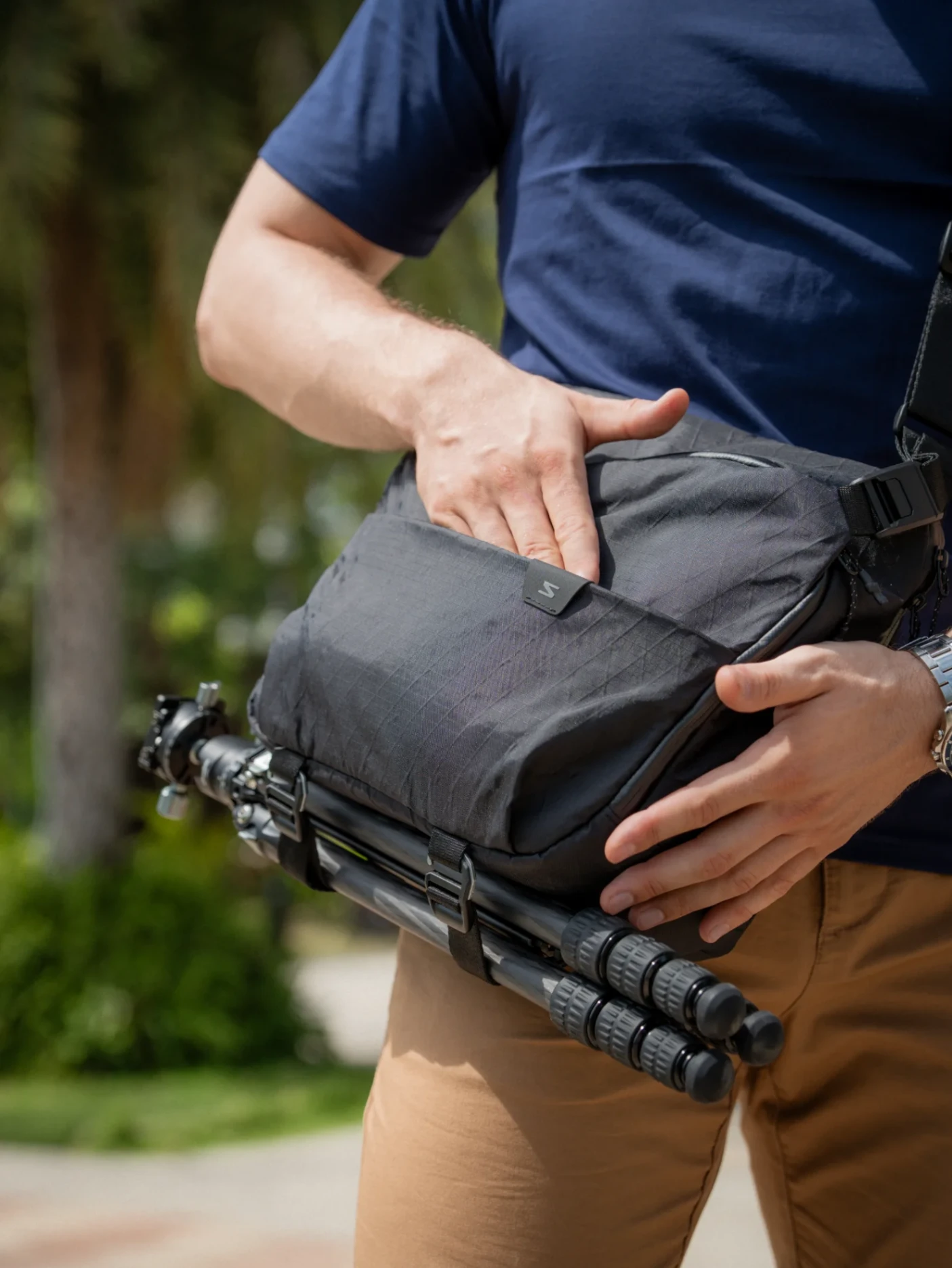 camera and laptop sling bag