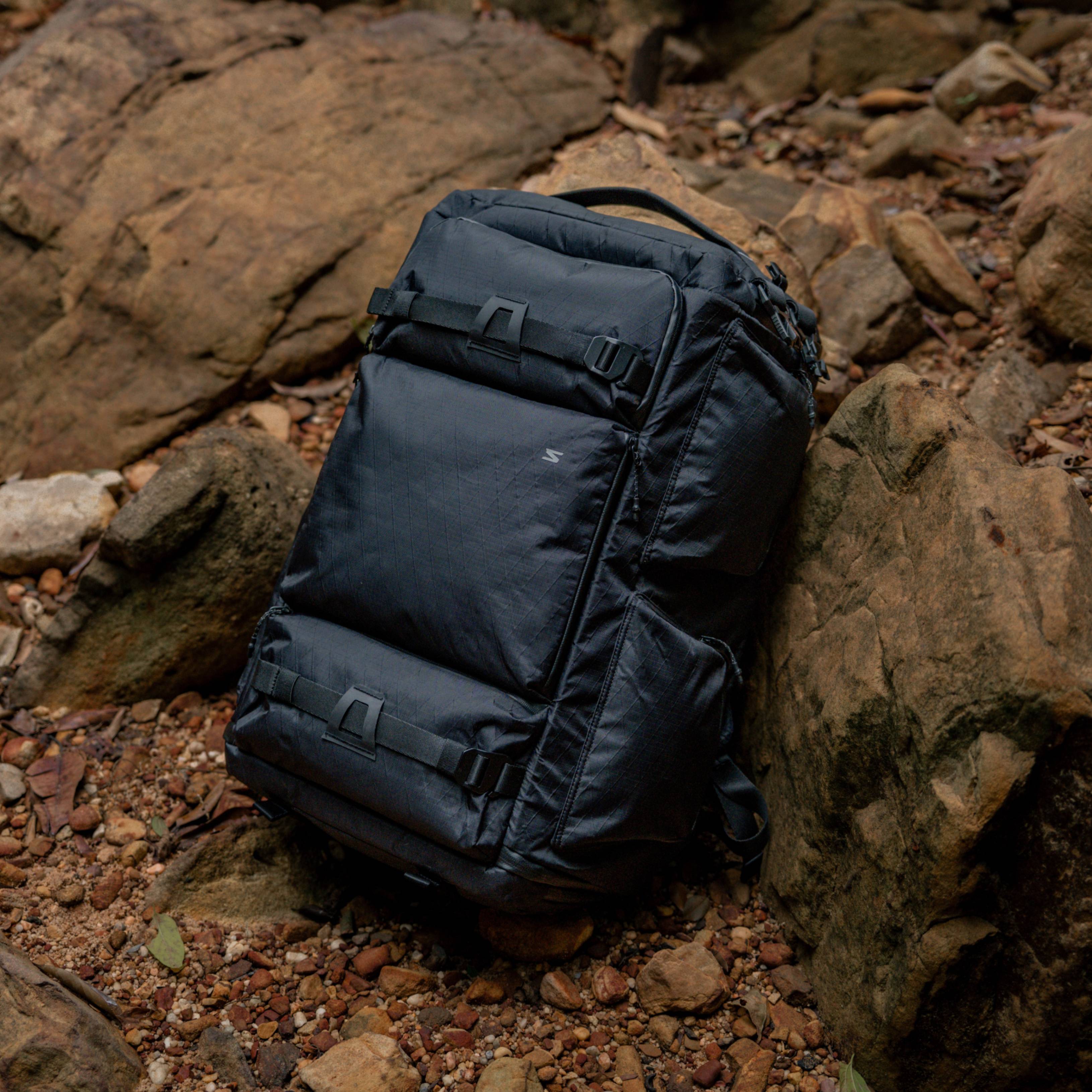 camera bag in the trails