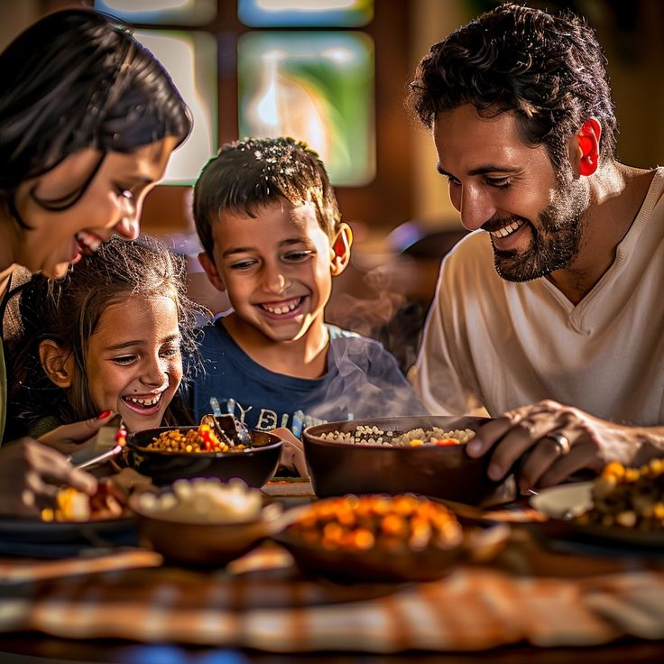 Family eating together