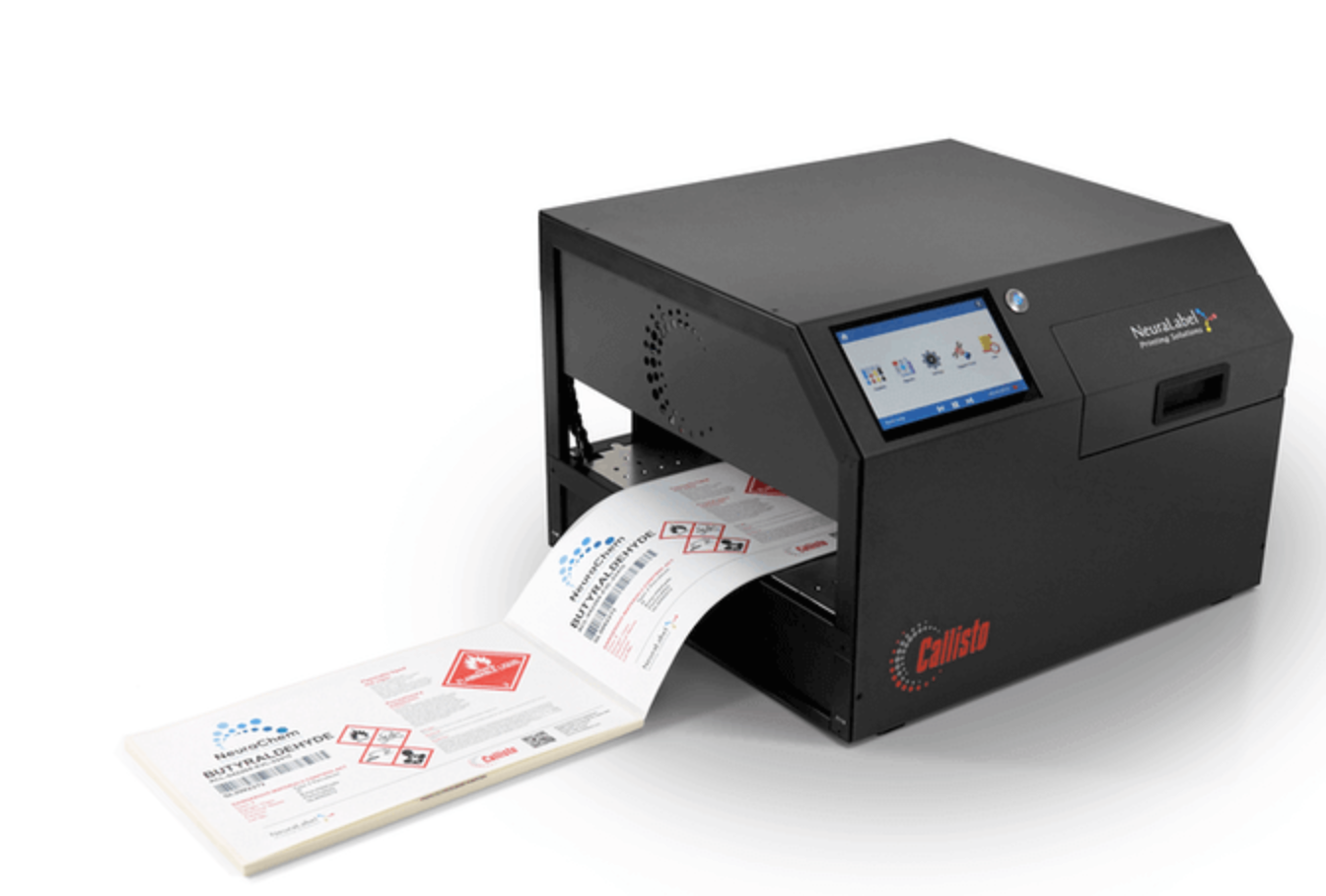 NeuraLabel Calllisto printing GHS Chemical drum label