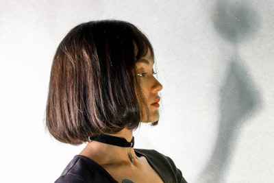 A woman with short hair