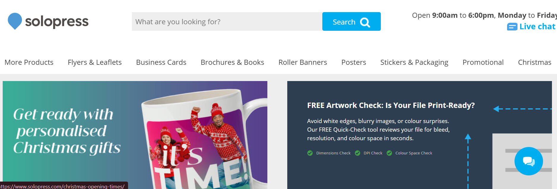 Screenshot of Solopress's home page