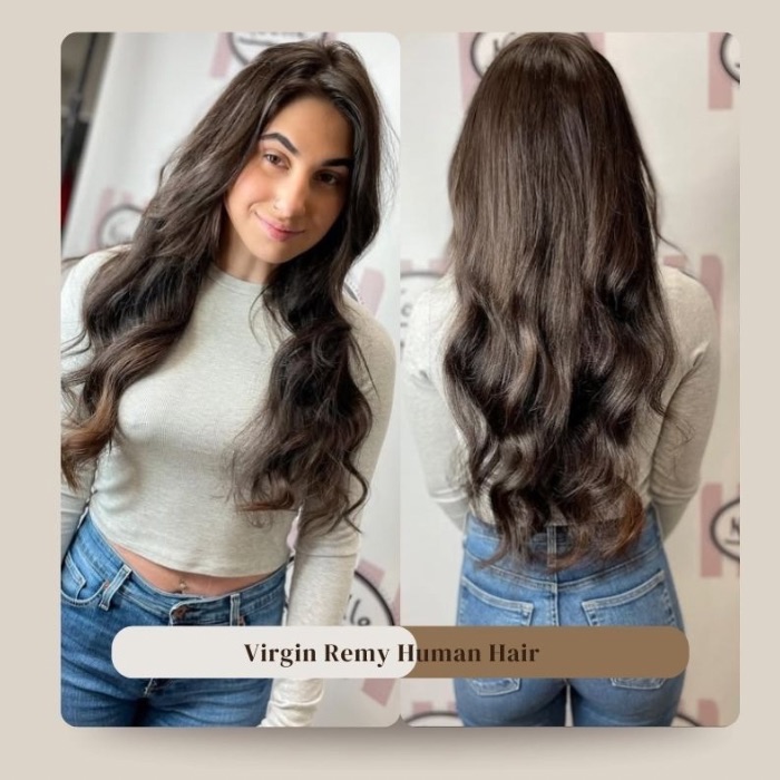 Custom human hair wigs done at Noelle salon.
