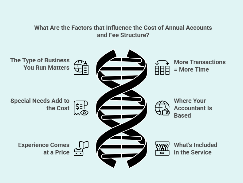 What Are the Factors that Influence the Cost of Annual Accounts and Fee Structure Infographic