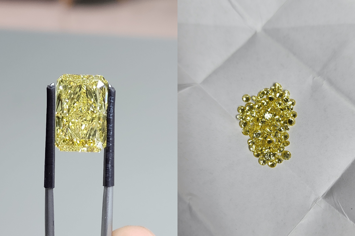 single loose diamond and loose melee diamonds
