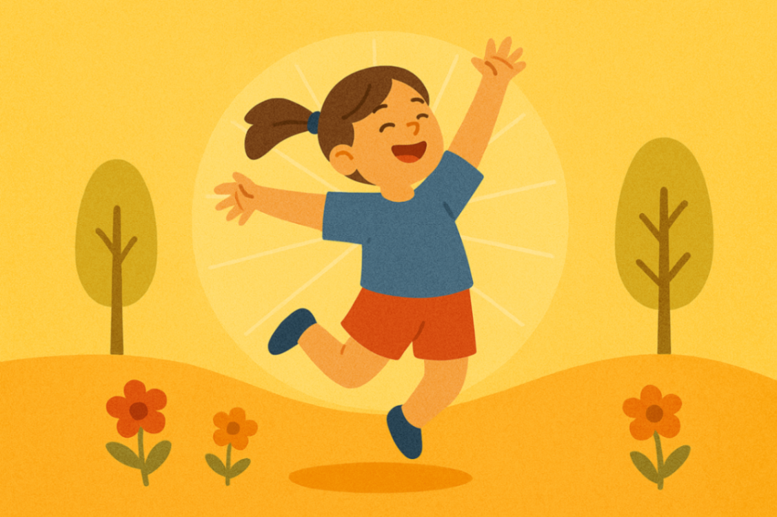 A kid running in a park, demonstrating active outdoor play and fitness for kids