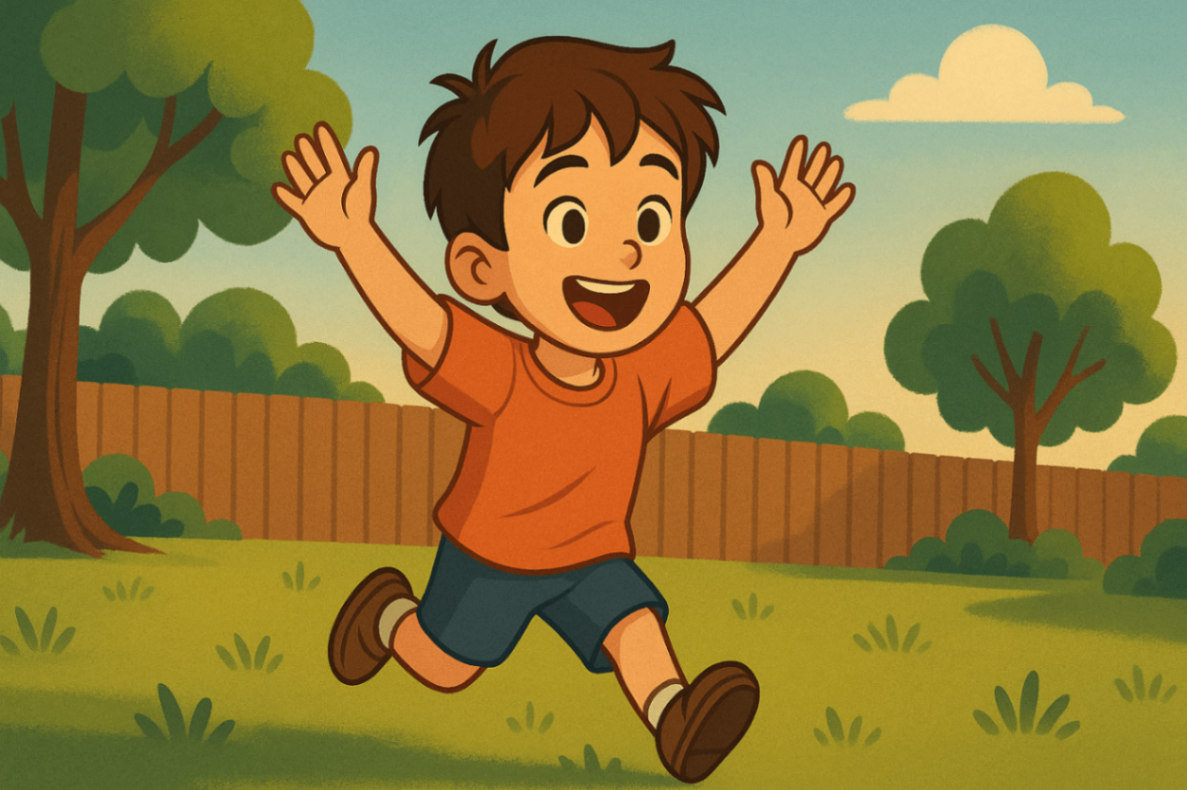 	Happy child engaging in backyard play with support from NDIS-funded autism services