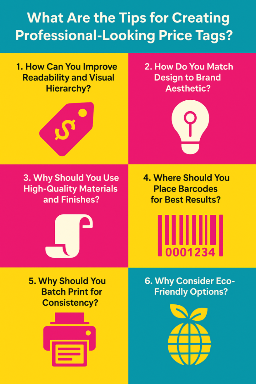Infographic showcasing tips to create professional looking price tags