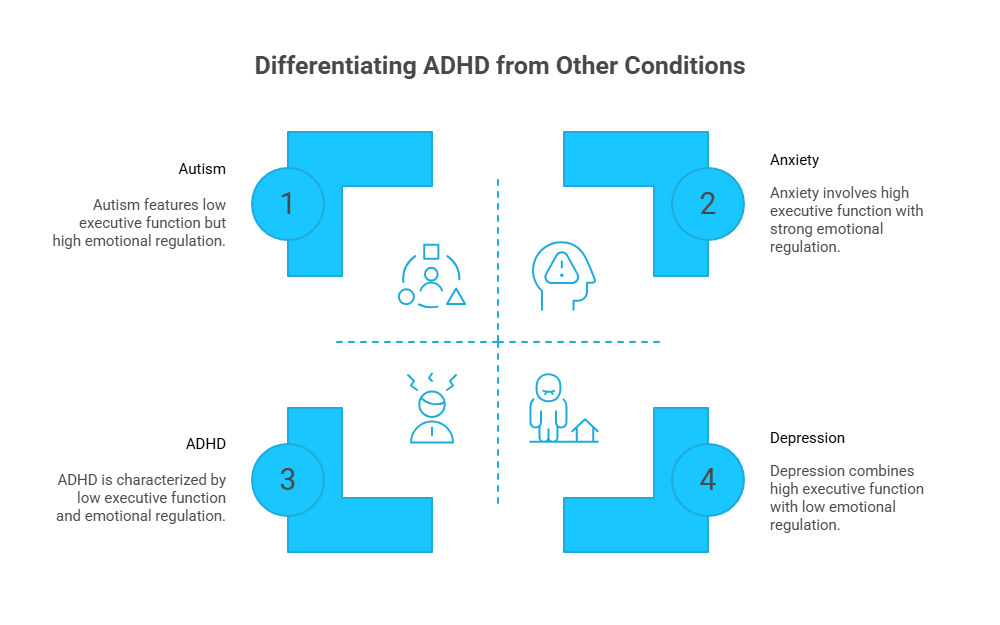 Infographic of 4 Common Misunderstandings of ADHD