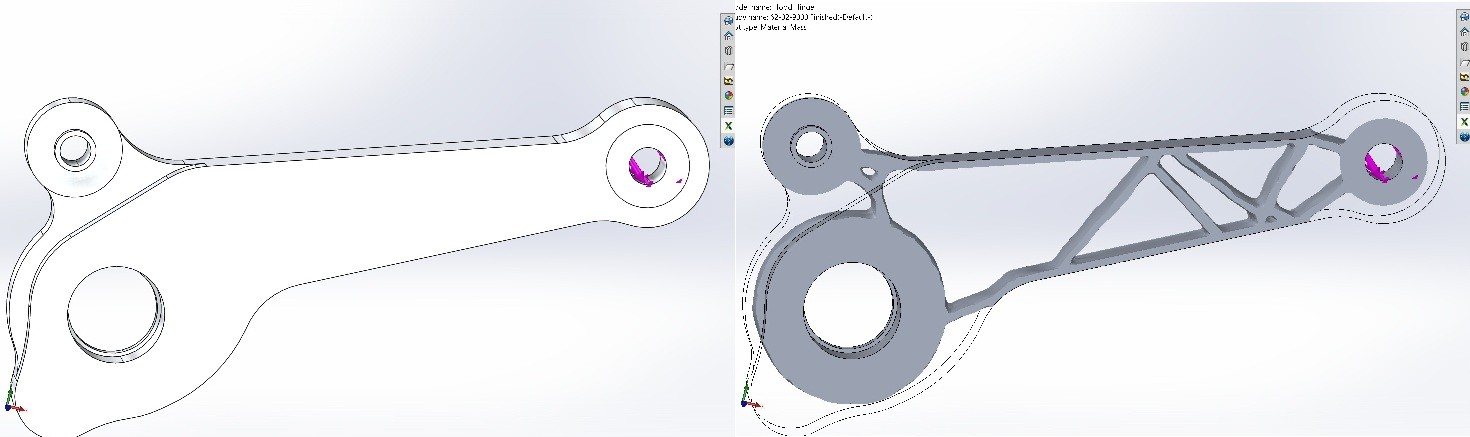 Before and after topology optimization