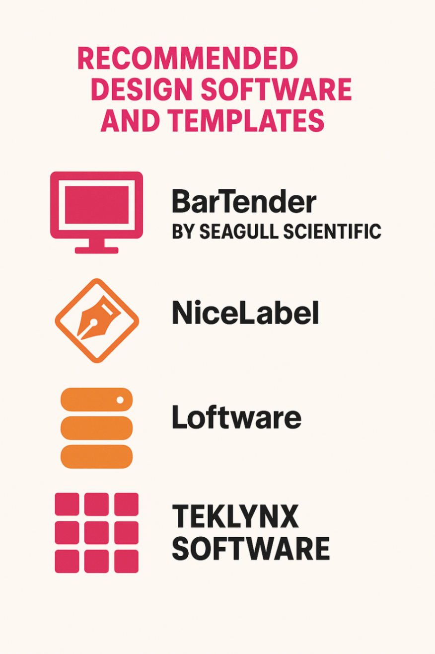 Infographic showcasing recommended design software and tools
