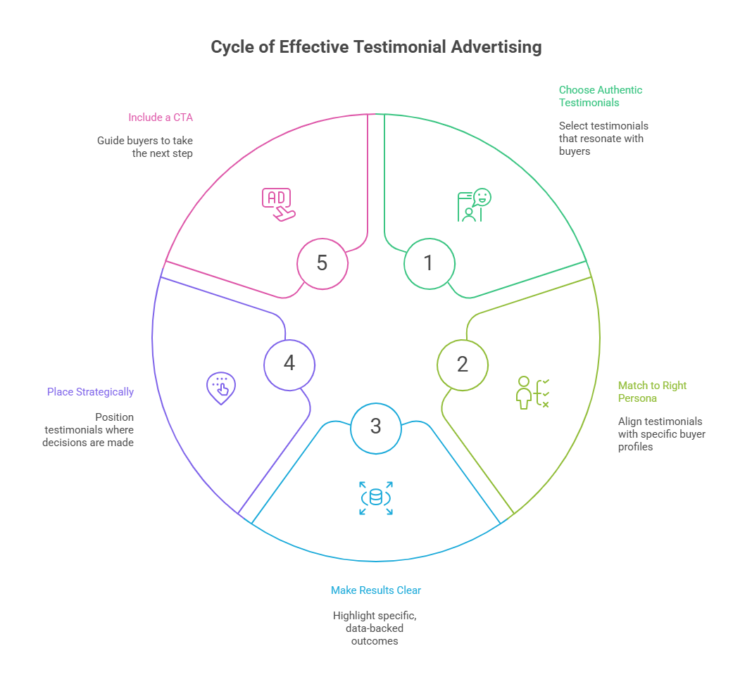 Infographic of 5 Tips for Successful Testimonial Advertising