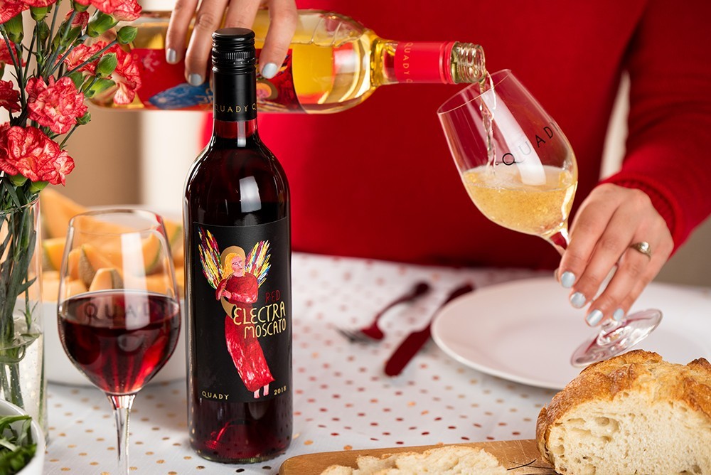 Bottle of wine and fresh bread
