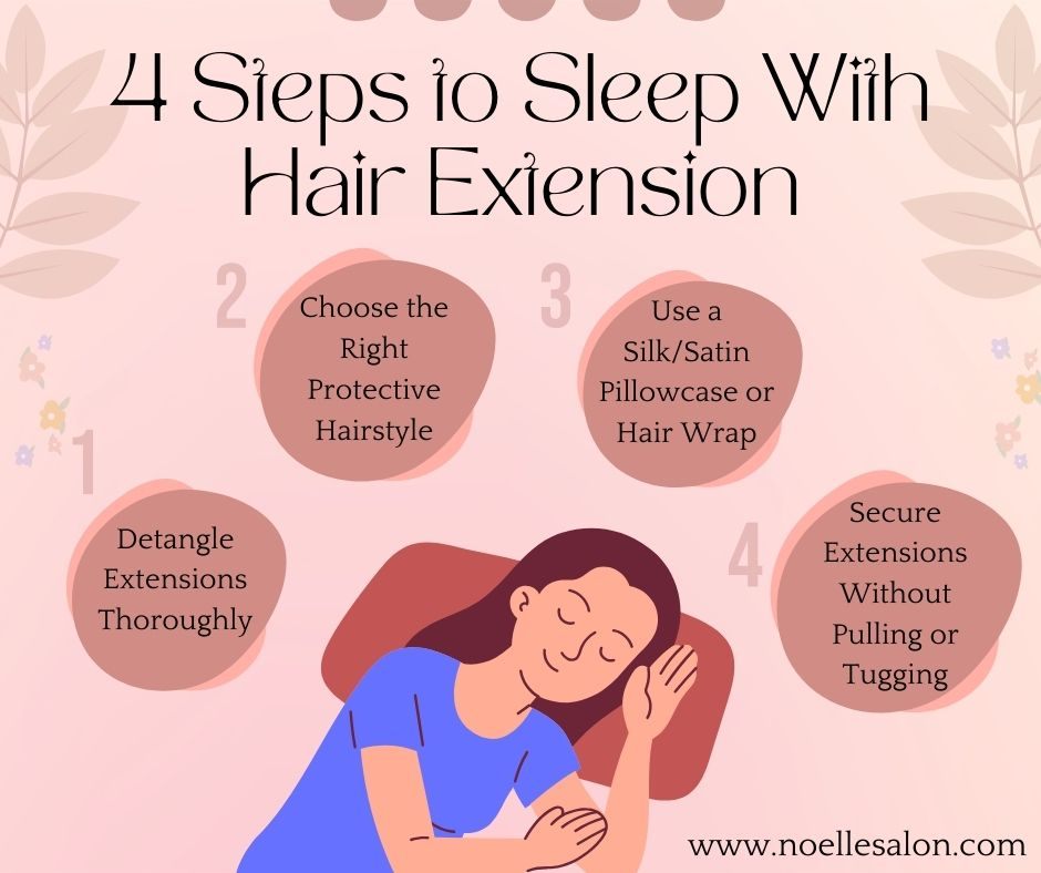 Infographic - 4 Steps to Sleep With Hair Extension
