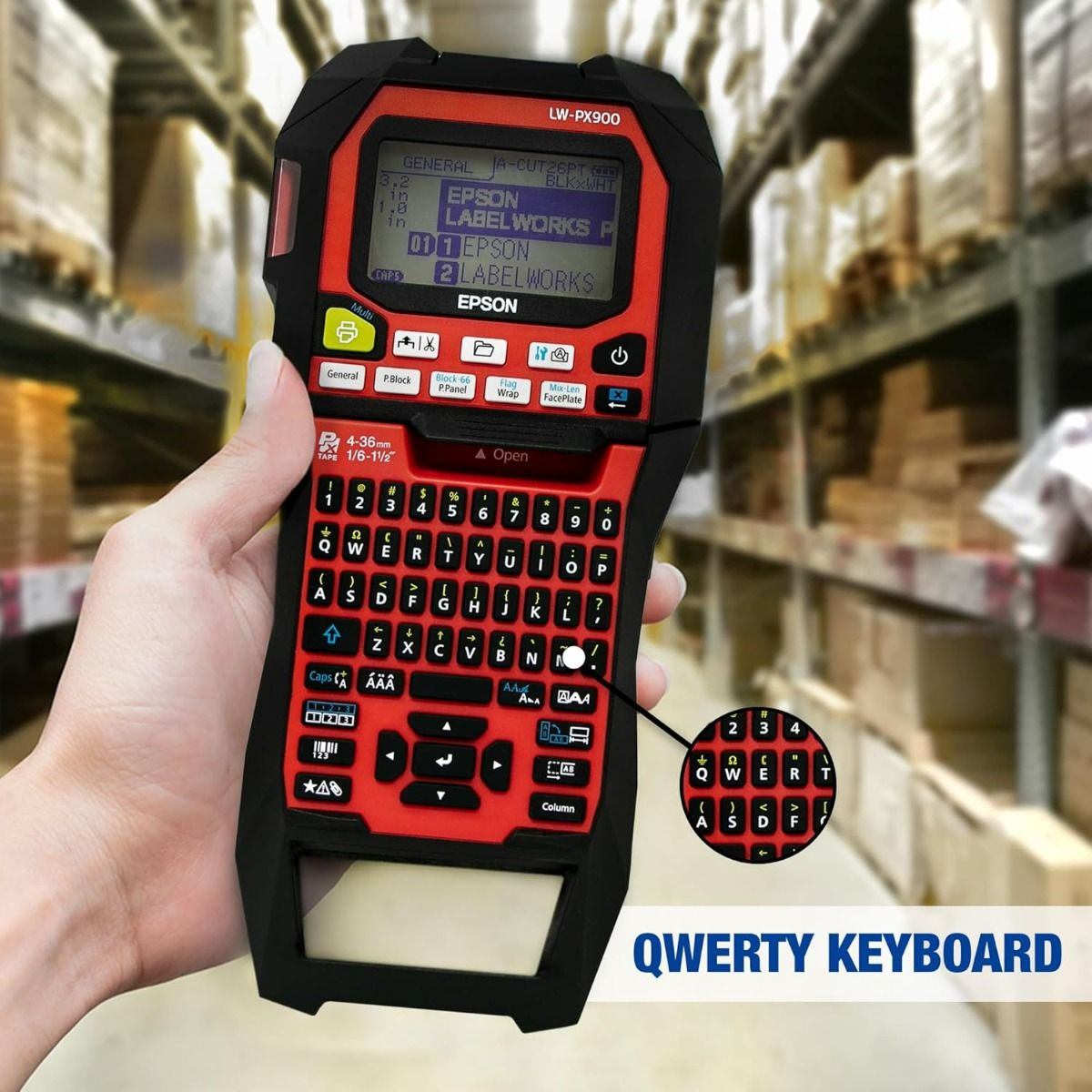 Epson LW-PX900 handheld industrial label printer