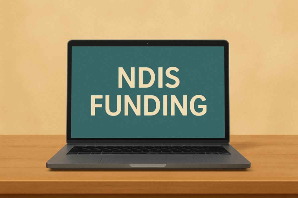 Laptop screen displaying NDIS funding information — helping parents understand how to access behavioural therapy supports in Liverpool.