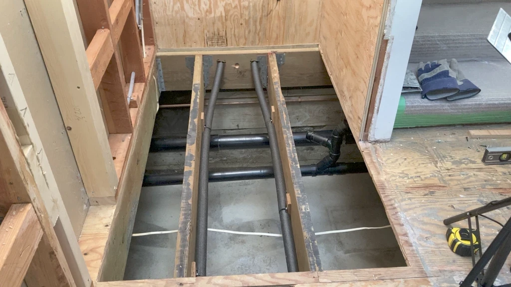 Old tub-drain position