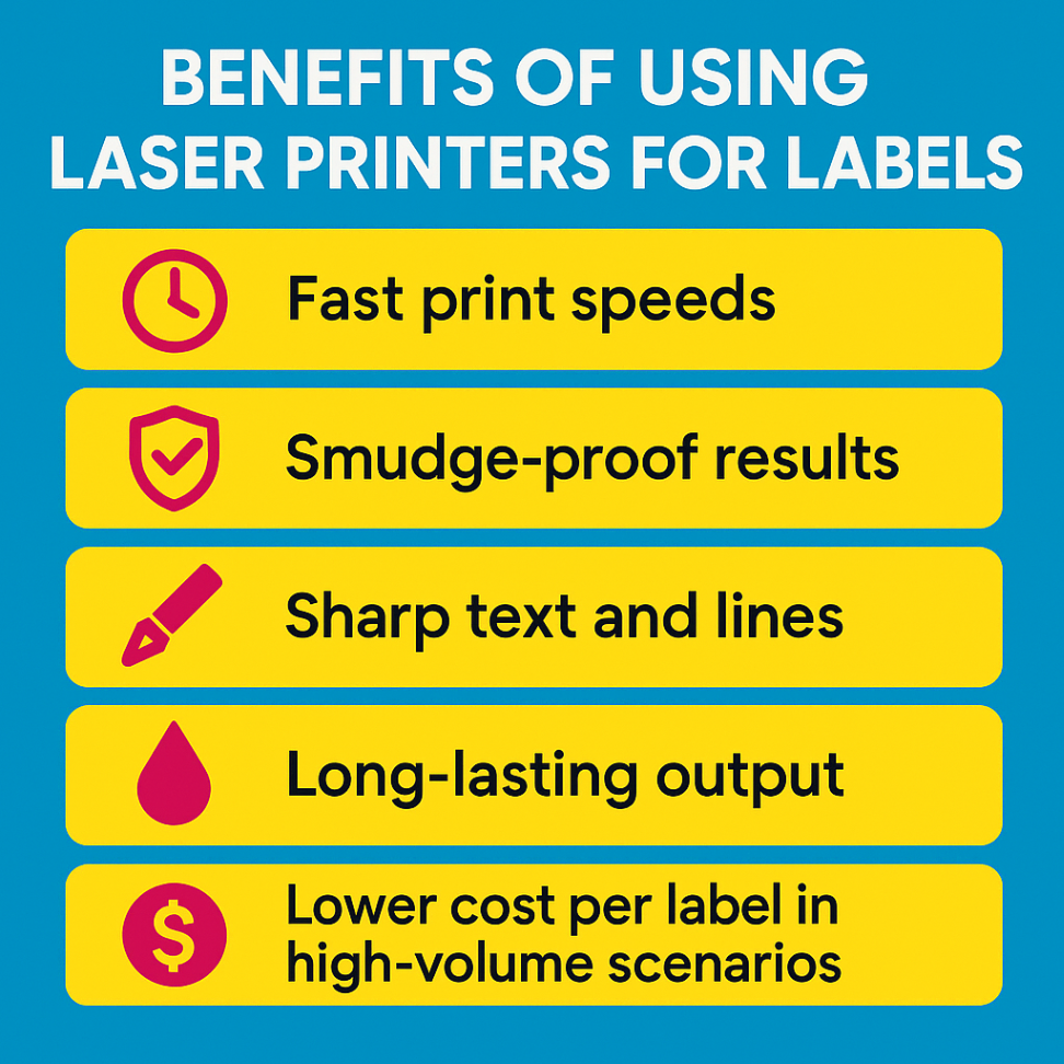 Infographic showcasing benefits of laser printers