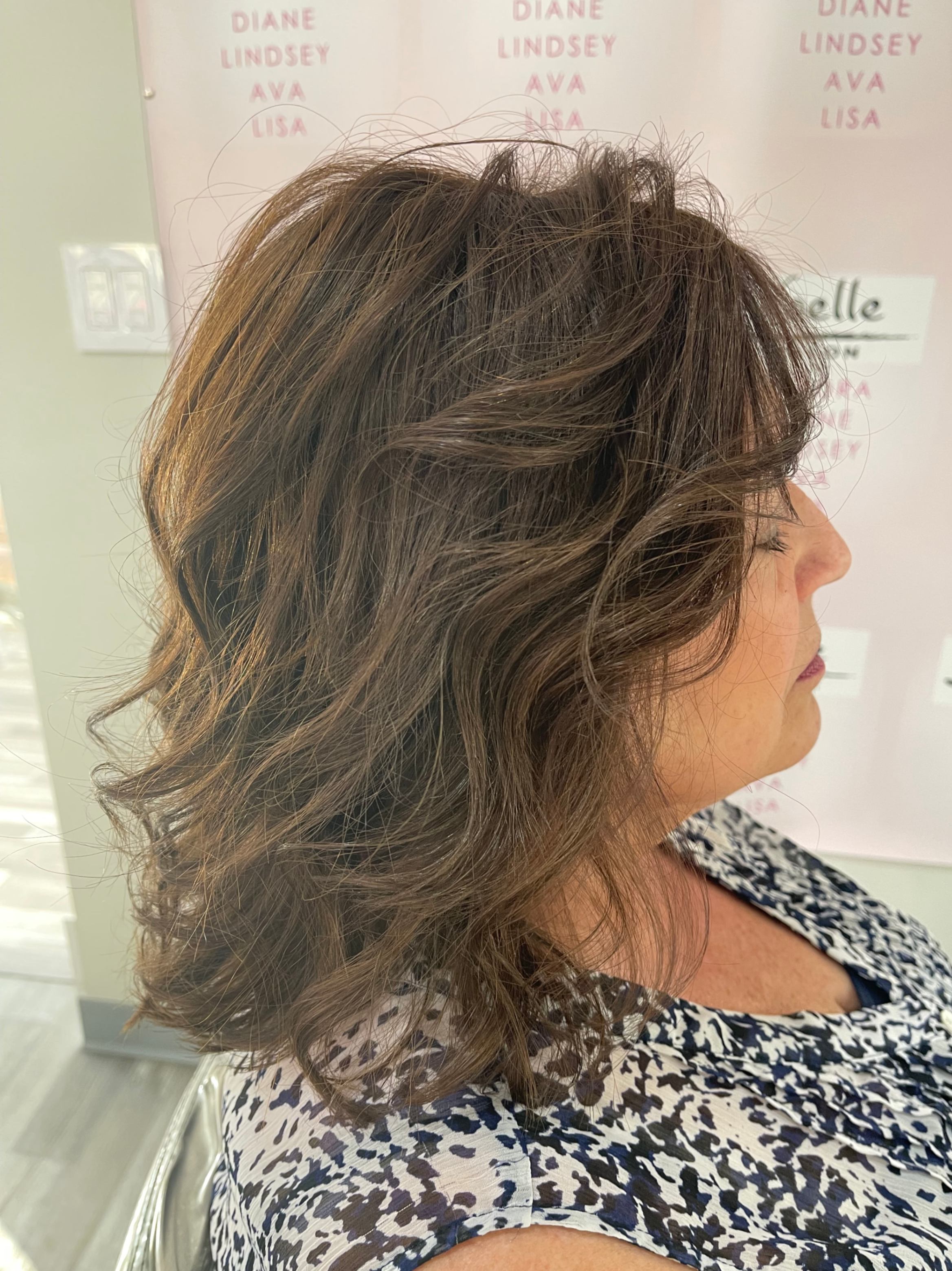 a woman wearing a lace front wig