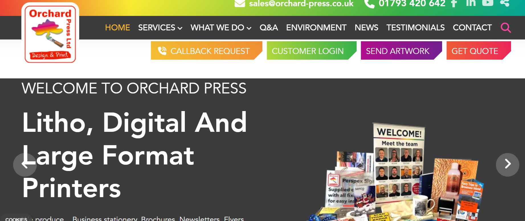 Screenshot of OrcardPress's homepage