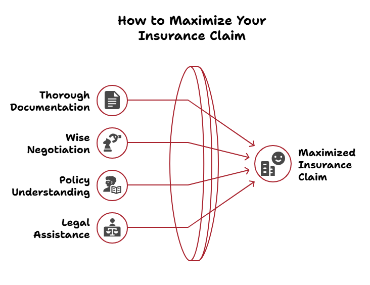 An infographic on how to maximize insurance claim