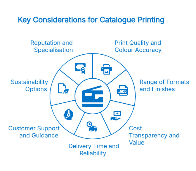 Infographic of What Factors Should You Consider When Choosing a Catalogue Printing Service