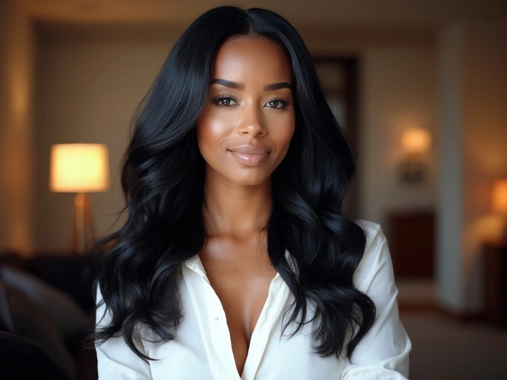 African American woman wearing a natural human hair wig, Sincerely4u