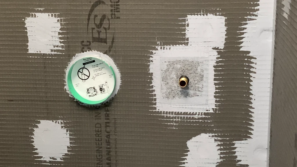 Hand shower pipe seal and valve seal-close up