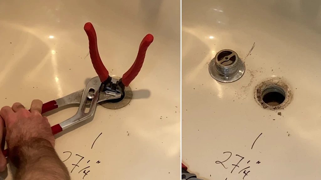 Removing tub drain trim