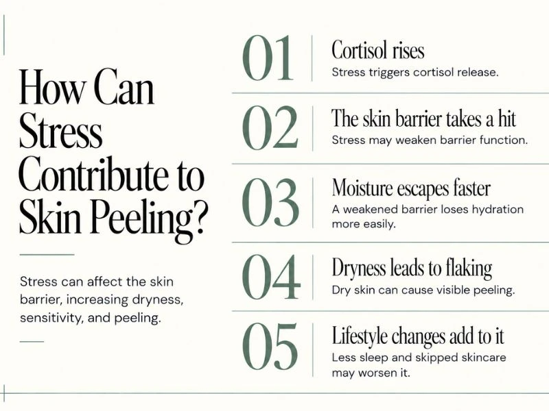 Infographic on Relation between Stress and Skin Peeling