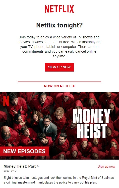 Netflix's personalized recommendation emails