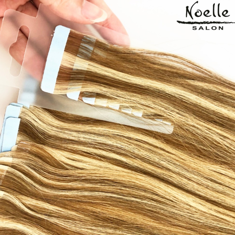 Tape-in extensions applied in salon