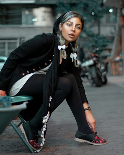 Silver and black hair