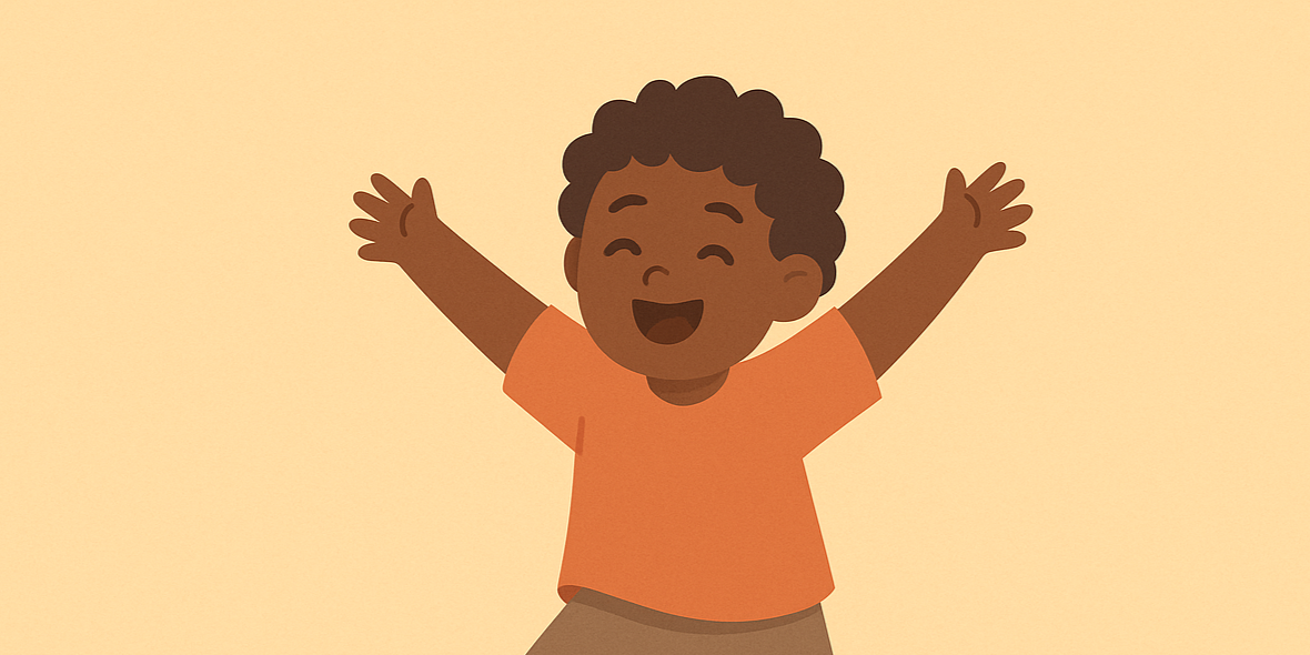 Smiling child enjoying a playful exercise physiology session with a friendly clinician — paediatric exercise physiology and wellbeing.