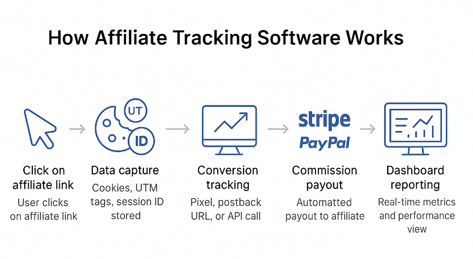 How does affiliate tracking software work